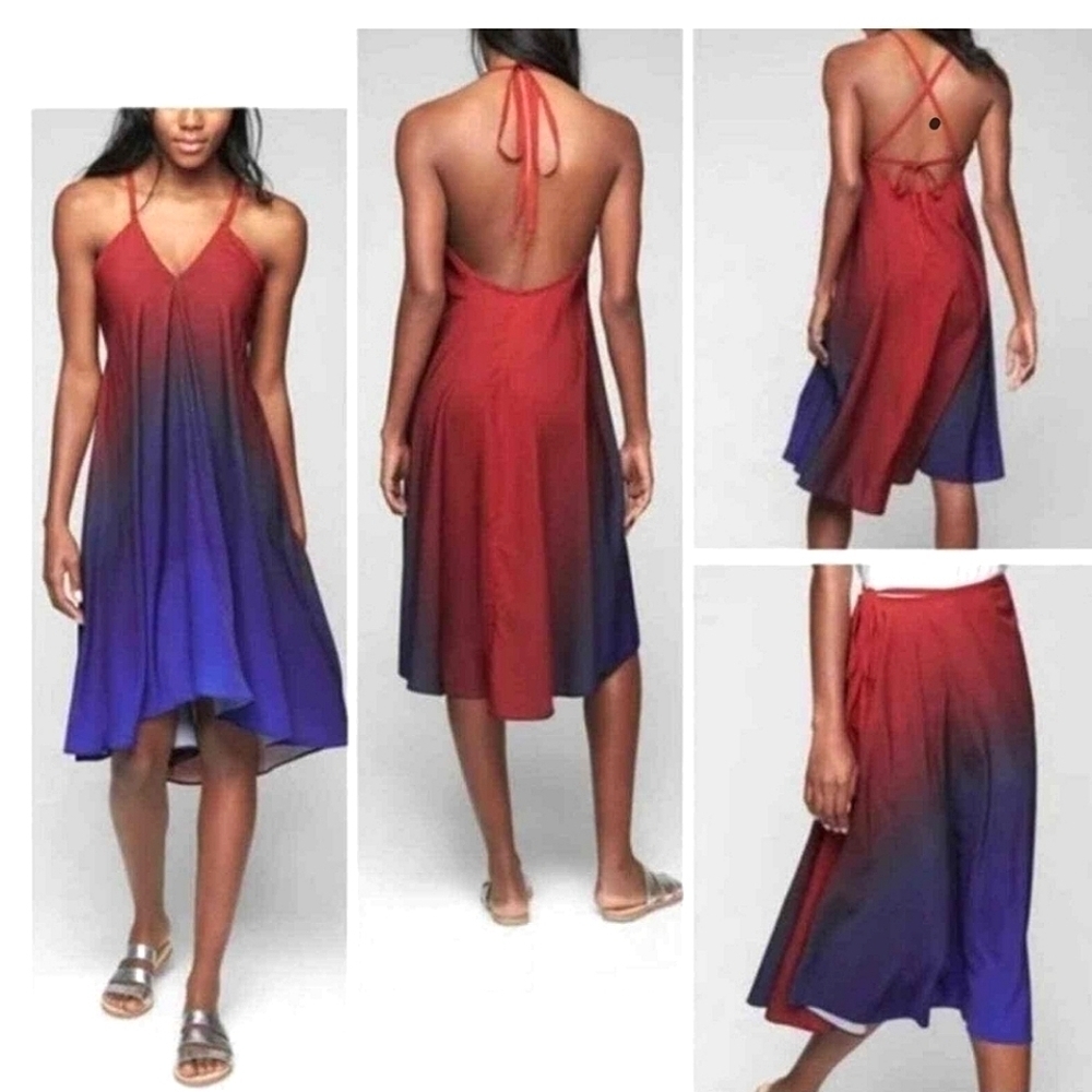 ATHLETA Daytrip Convertible Dress Ombre Tie Back Women's sz XXS
